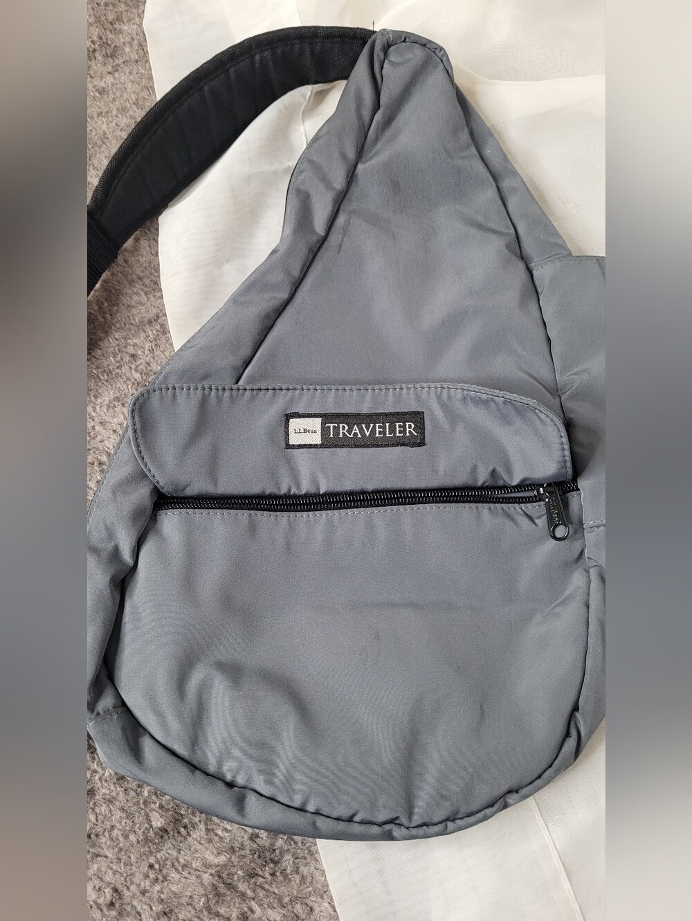 L.L. Bean Traveler Sling Bag Crossbody Healthy Backpack Gray Vintage